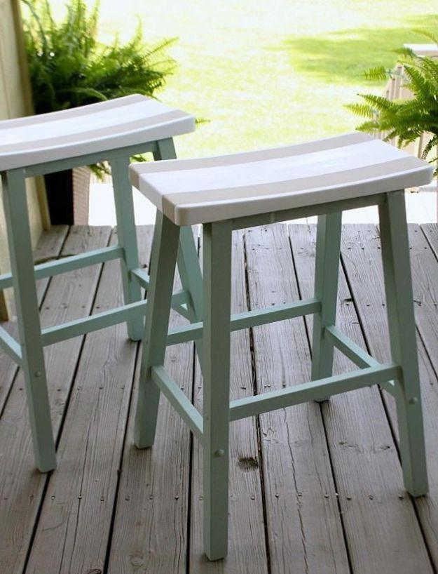 Saddle Seat Bar Stools, quick enough to finish before nap time and an upgrade that feels far pricier than it was