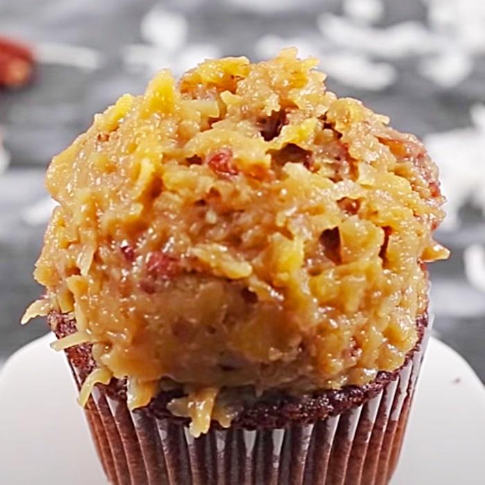Easy Cupcake Ideas - Party Cupcakes Recipe - How To Make German Chocolate Cupcakes