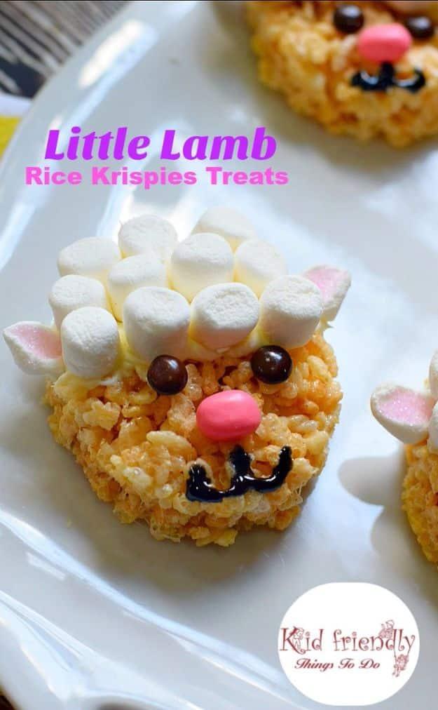Best Recipes To Teach Your Kids To Cook - Cute and Easy to Make Little Lamb Rice Krispies Treat - Easy Ideas To Show Children How to Prepare Food - Kid Friendly Recipes That Boys a