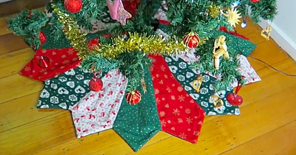Quilted Dresden Pattern Christmas Tree Skirt