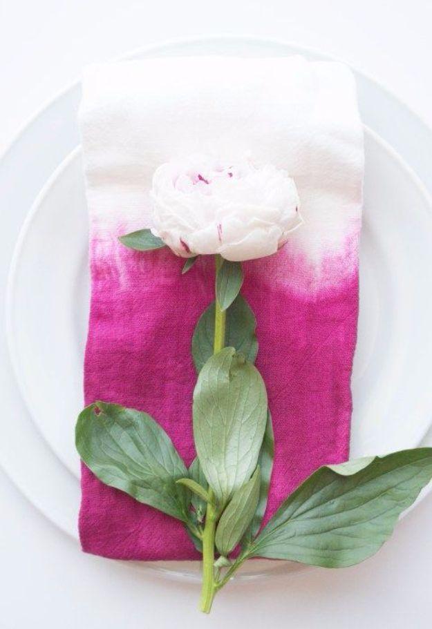 Dip Dye Summer Napkins, a budget friendly way to update the space and one of the more clever picks on this list