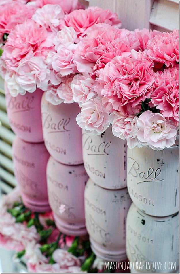 Painted Pink Ombre Mason Jar, quick enough to finish before nap time and a detail guests always ask about