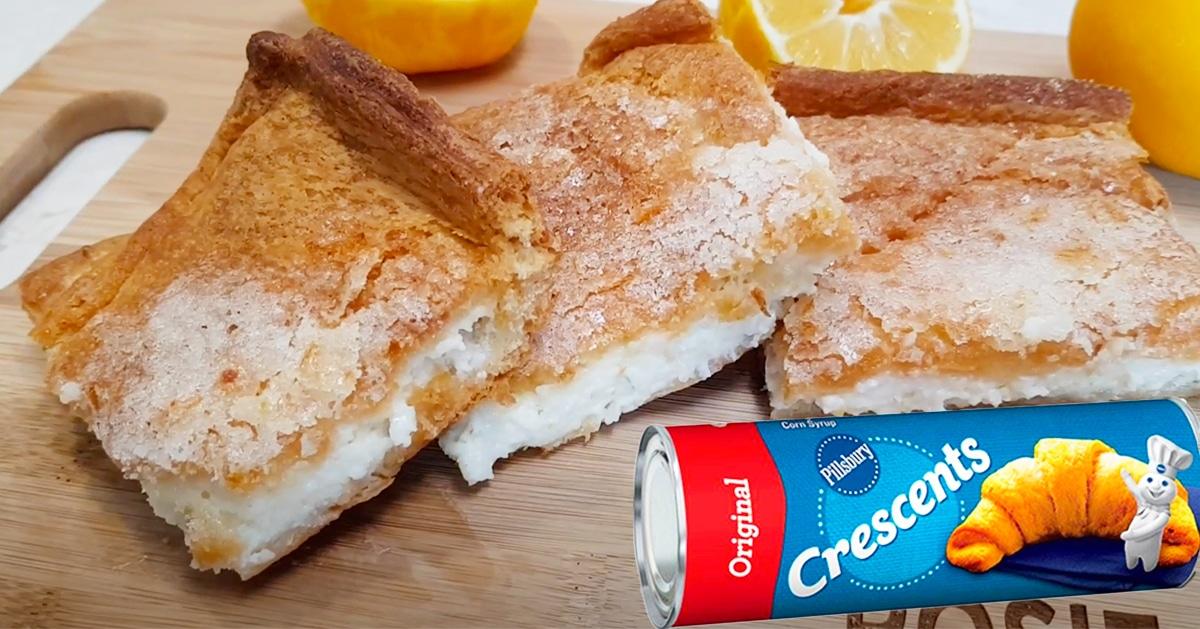 Lemon Crescent Cream Cheese Bar Recipe