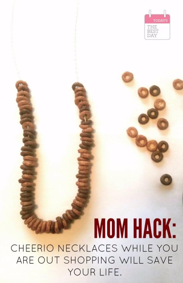 Cheerio Necklaces, quick enough that there is no excuse to skip it and an upgrade that saves a repeat trip to the store