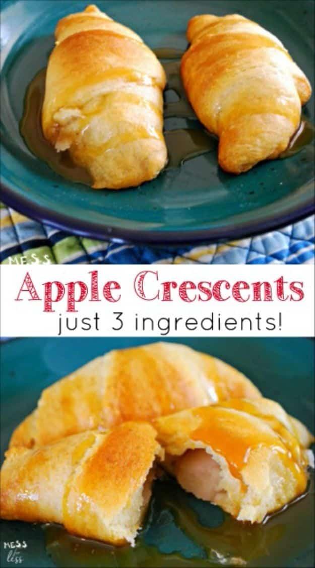 Best Recipes To Teach Your Kids To Cook - Apple Crescents - Easy Ideas To Show Children How to Prepare Food - Kid Friendly Recipes That Boys and Girls Can Make Themselves - No Bake