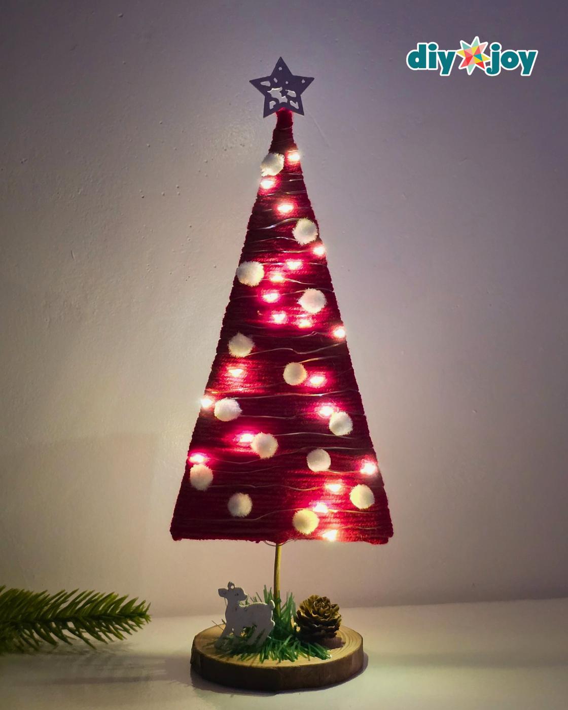 Yarn Christmas Tree — easy yarn christmas tree decoration idea