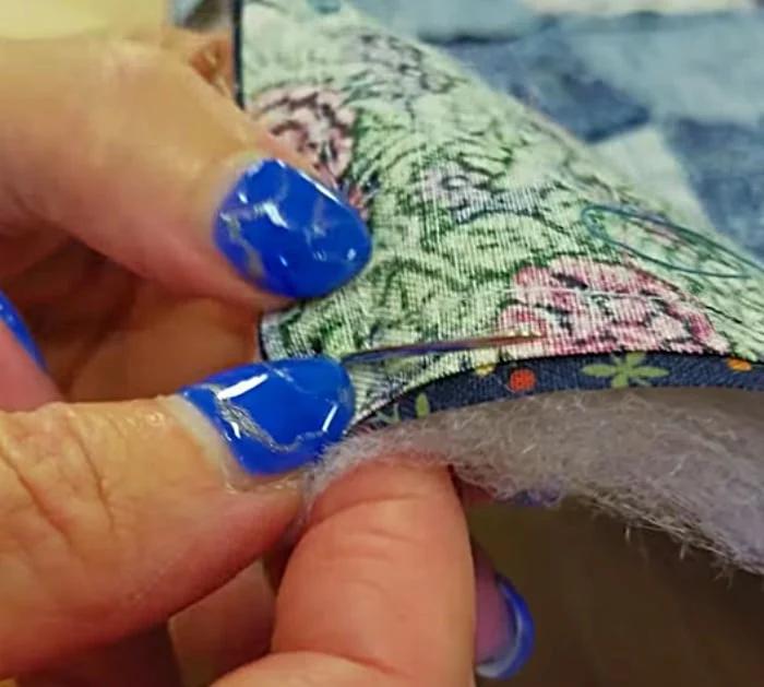 Make a hand tied quilt with yarn