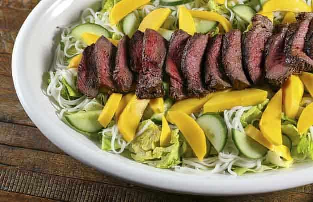 Quick Beef Grilling Recipes | Easy Steak Grilling Recipe | Ginger Bourbon & Garlic Grilled Steak with Mango Noodles | DIY Projects & Crafts by Sueeye at