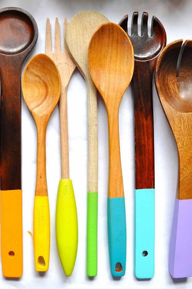 Painted Wooden Spoons, a thoughtful handmade token, flexible enough to fit whatever is left in the craft bin