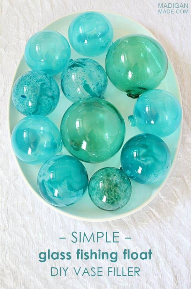DIY Glass Fishing Floats, an inexpensive project that still looks high end when finished and a fresh take on a classic idea