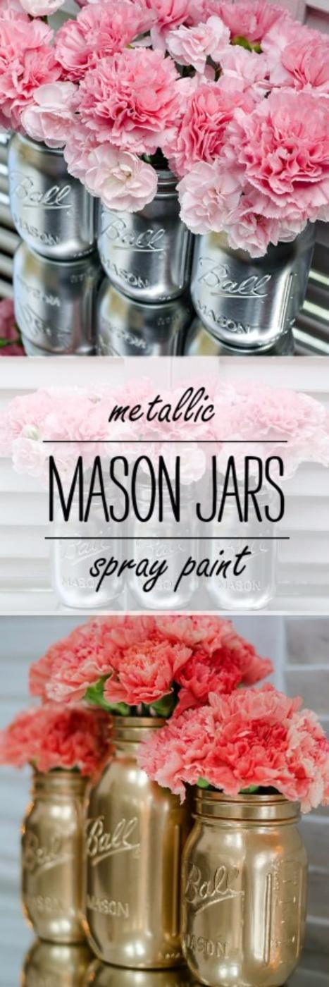 Metallic Spray Paint Mason Jar Vases, a fast weekend build even for a novice and proof a small change makes a real difference