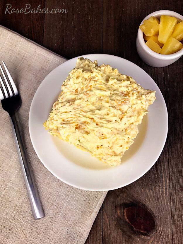 Low Sugar Dessert Recipes - Sugar Free Pineapple Lush Cake - Healthy Desserts and Ideas for Healthy Sweets Without Much Sugar - Raw Foods and Easy Clean Eating Dessert Tips, Keto D