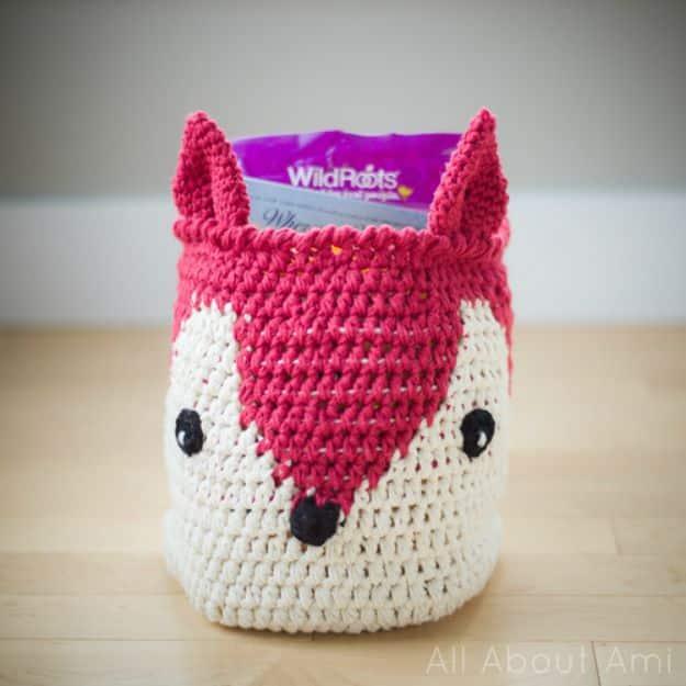 Fox Basket, a charming handmade touch for the nursery and a budget friendly way to decorate a little one's room