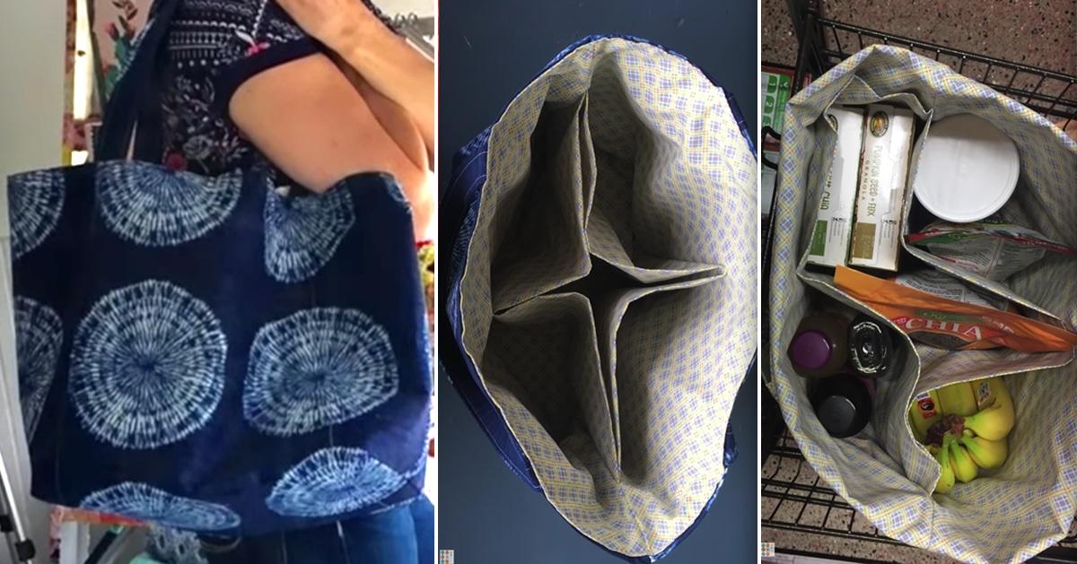 Sewing Tutorial: Large Market Tote Bag With Divided Pockets