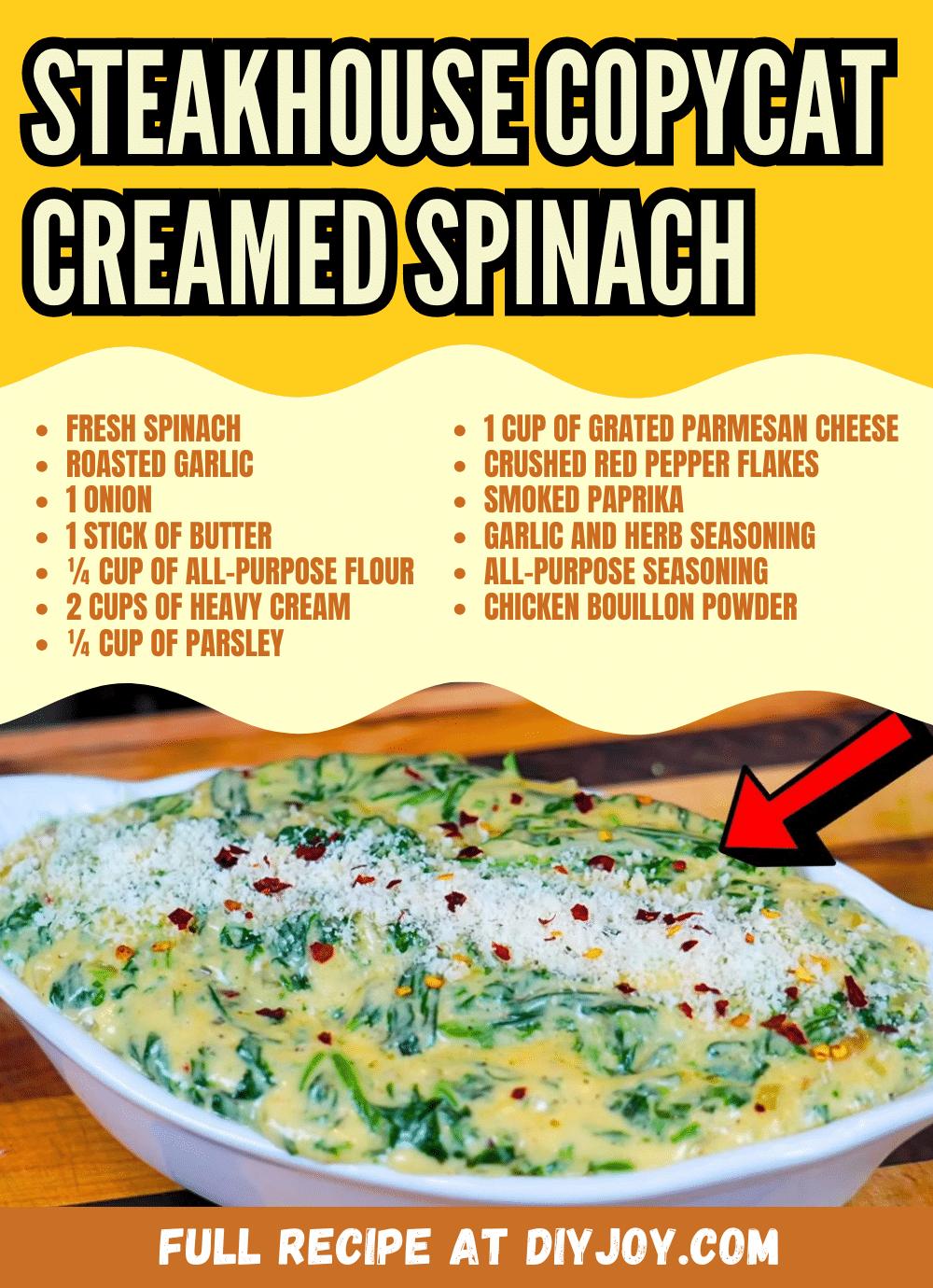 Easy Steakhouse Copycat Creamed Spinach Recipe