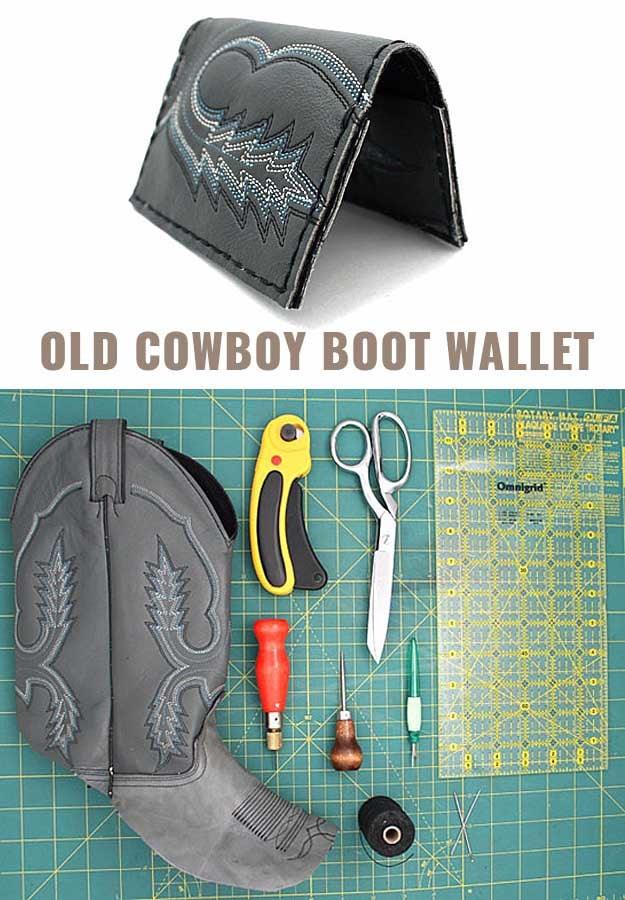 Awesome Crafts for Men and Manly DIY Project Ideas Guys Love - Fun Gifts, Manly Decor, Games and Gear. Tutorials for Creative Projects to Make This Weekend | Wallet Out Of An Old C