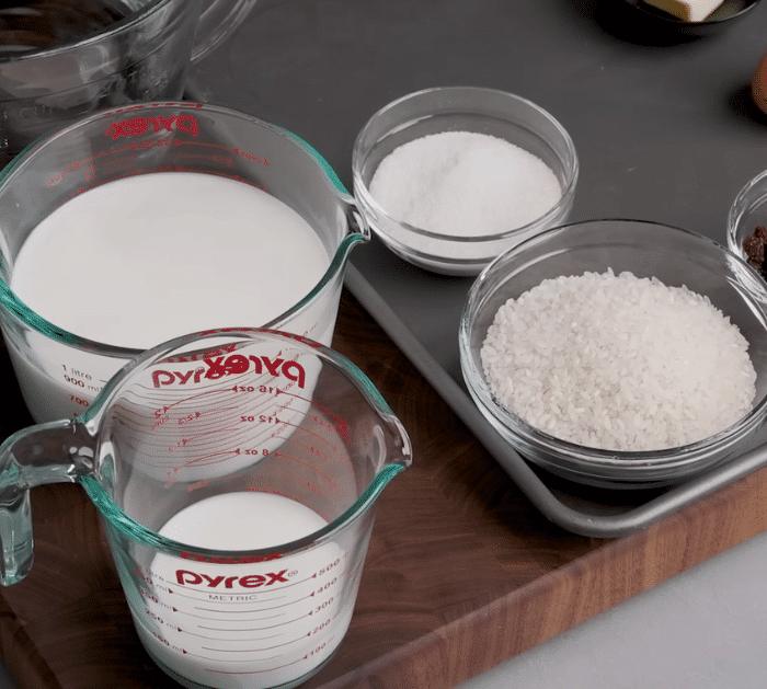Ingredients for New York Deli-Style Rice Pudding