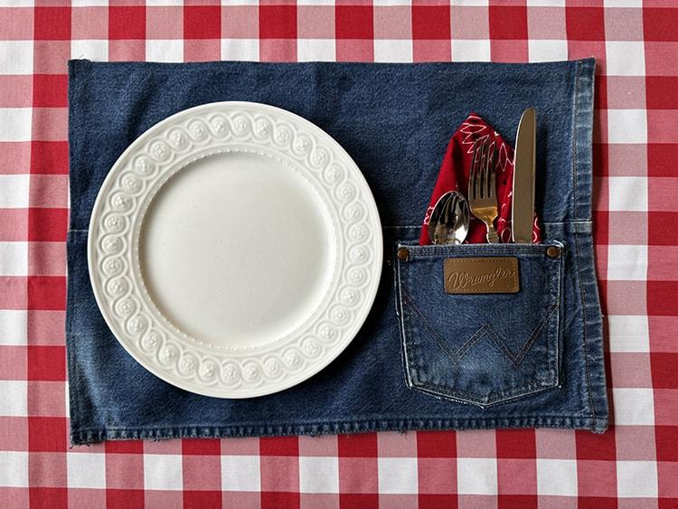 Jeans Pocket Placemats — denim mat old jeans craft