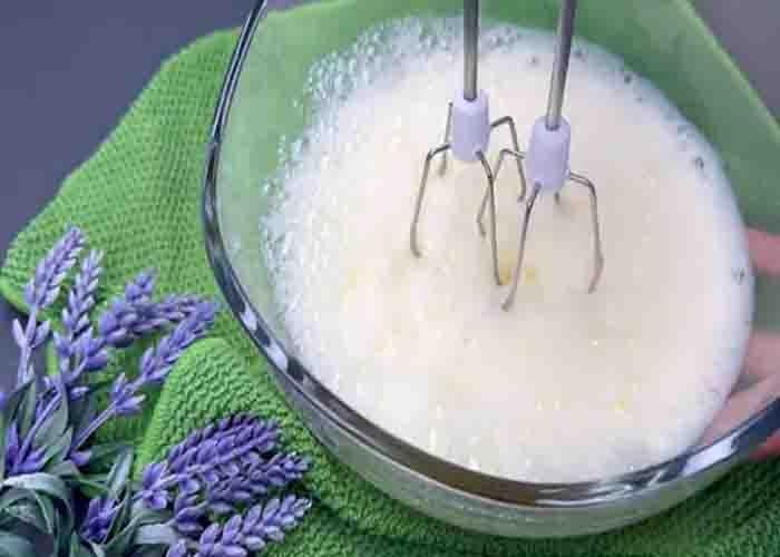 Making the cherry muffin batter