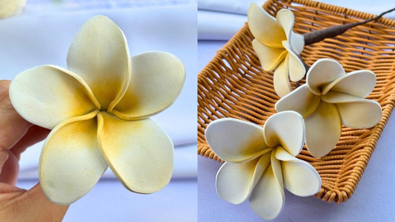 DIY Craft Foam Frangipani Flower