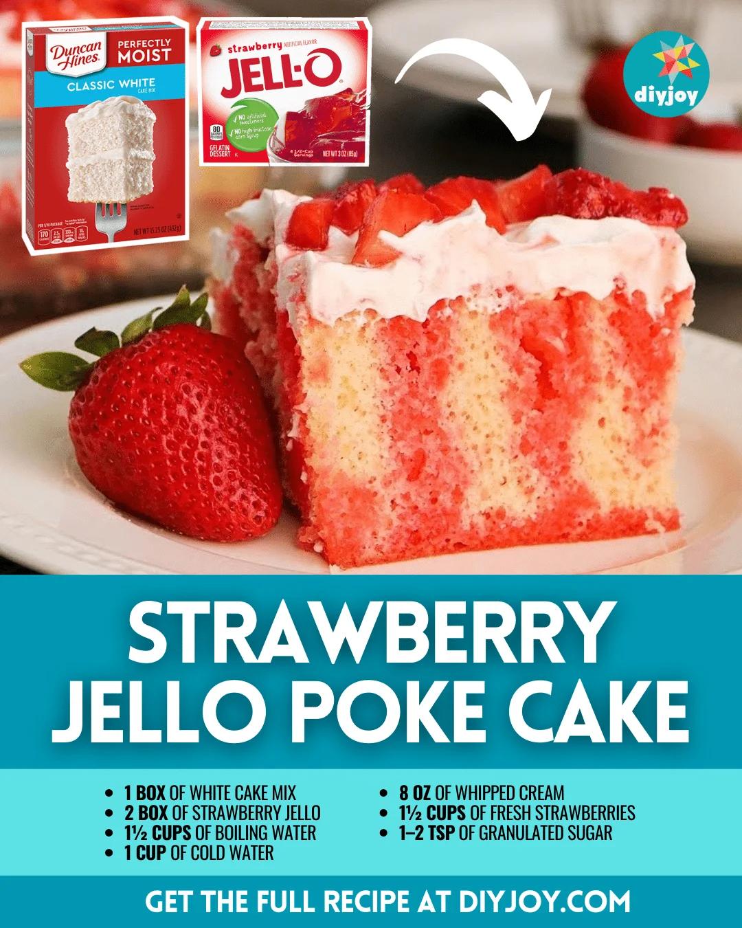 Easy Strawberry Jello Poke Cake Recipe