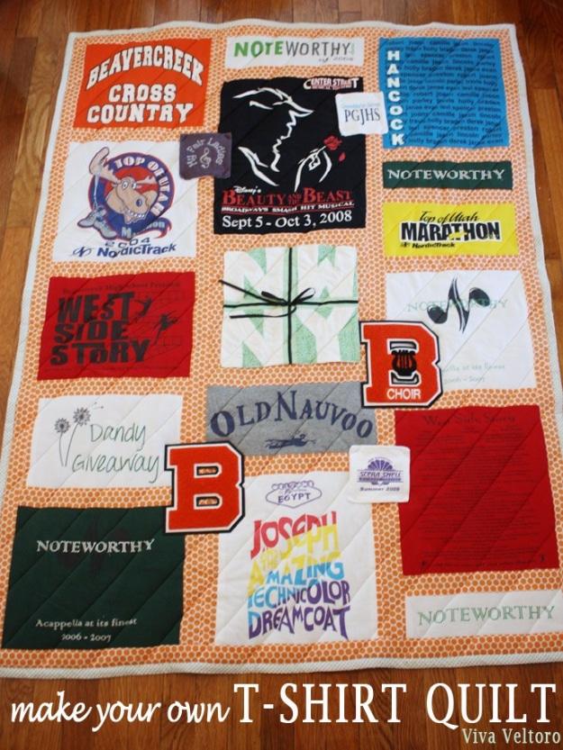Best Quilting Projects for DIY Gifts - T-Shirt Quilt - Things You Can Quilt and Sew for Friends, Family and Christmas Gift Ideas - Easy and Quick Quilting Patterns for Presents To