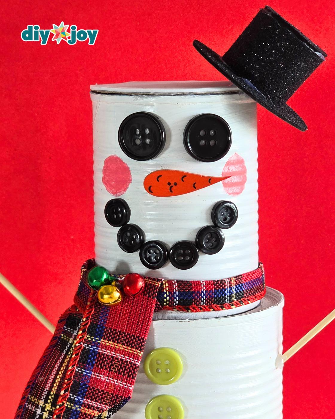 Tin Can Snowman — how to make tin can snowman