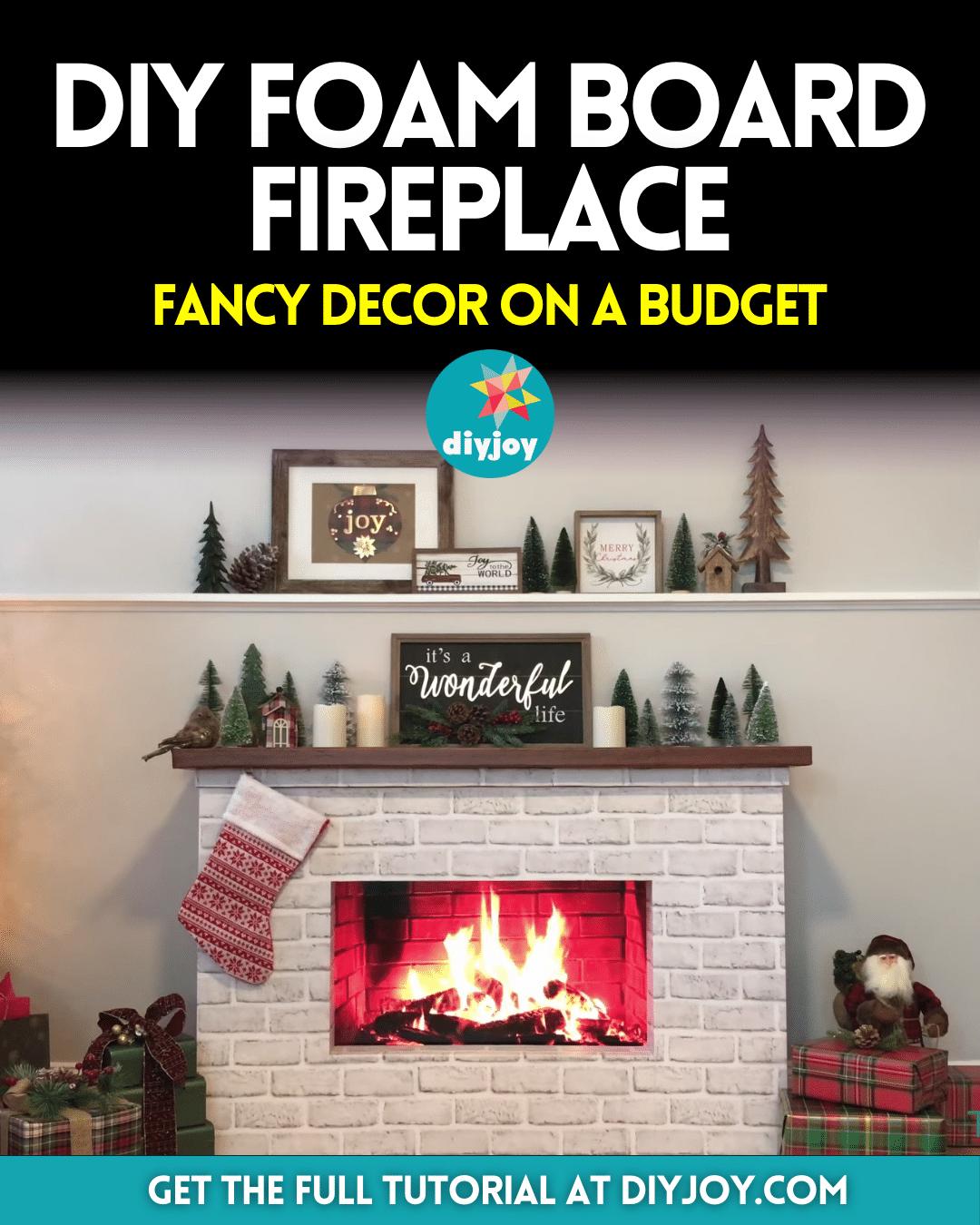Easy DIY Foam Board Fireplace