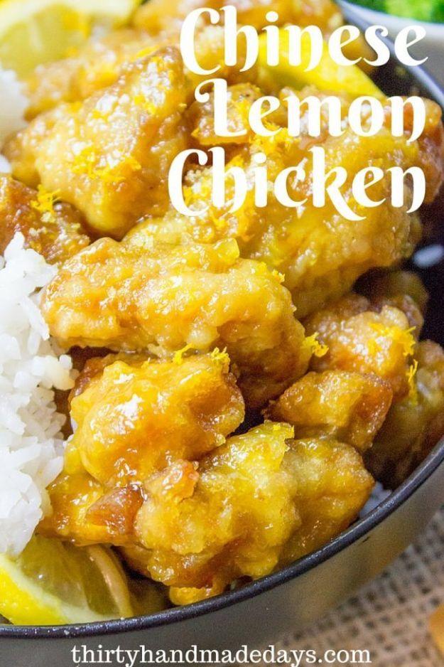 Easy dinner recipe: Chinese lemon chicken glazed bright and tangy for a takeout style dinner for the whole family