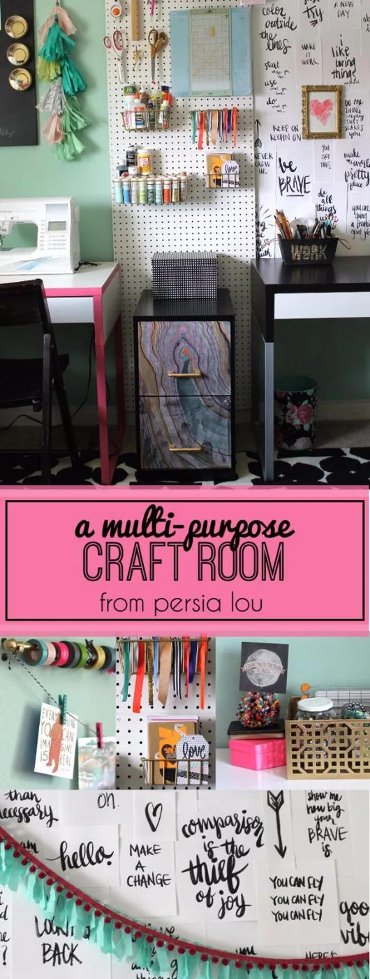 Multi Purpose Craft Room, simple to scale to fit almost any space and proof a small touch makes a big difference