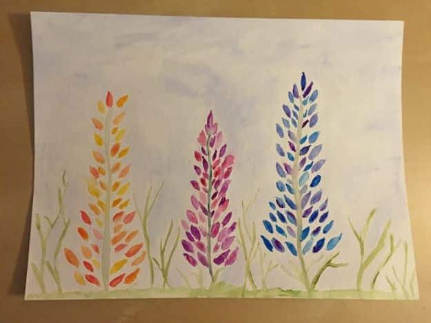 How To Paint Flowers - Watercolors Lupine Flowers - Step by Step Tutorials for Painting Roses, Daisies, Whimsical and Abstract Floral Techniques - Easy Acrylic Flower Tutorial for