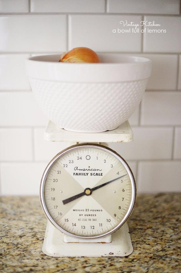 Weighing Scale Farmhouse Kitchen Decor, quick enough to pull off on a lazy weekend and a display that photographs beautifully