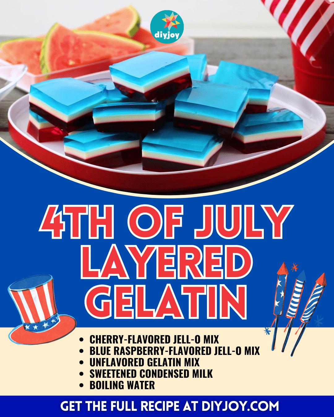 Easy-To-Make Fourth Of July Layered Gelatin