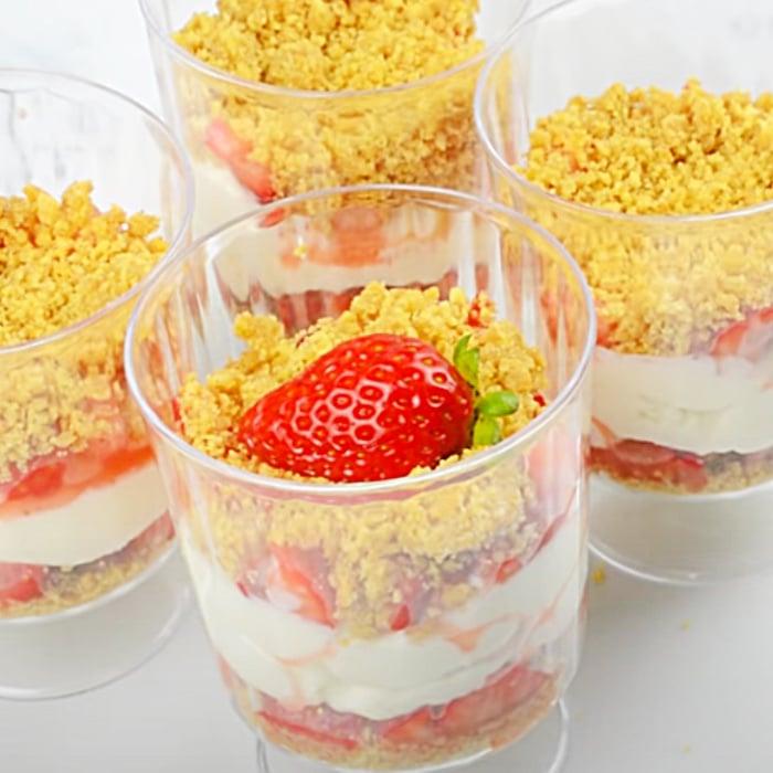 Strawberry Cheesecake Dessert Cups Recipe - Easy Dessert Recipes - Strawberry Recipe Ideas
