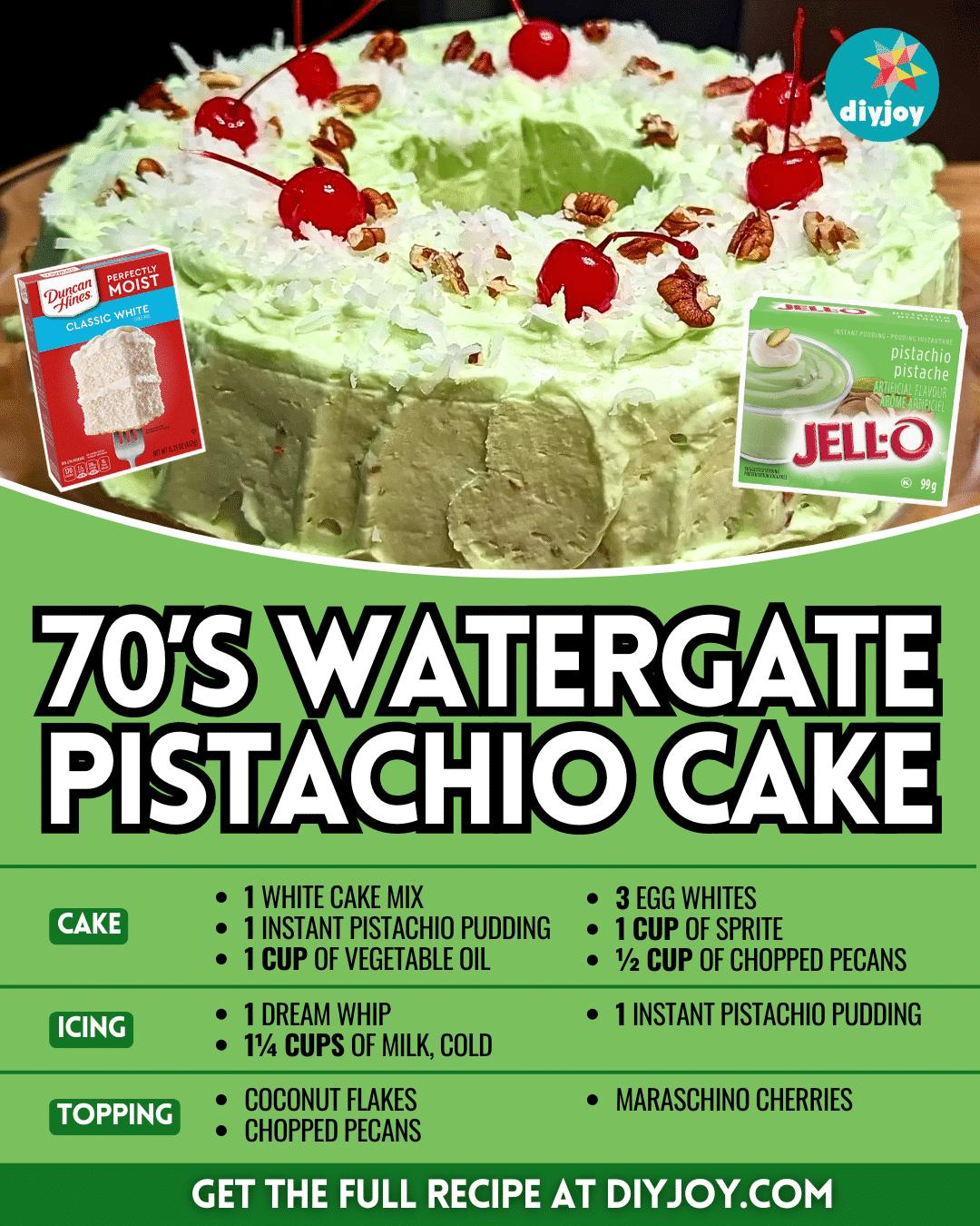 Easy 70’s Watergate Pistachio Cake Recipe
