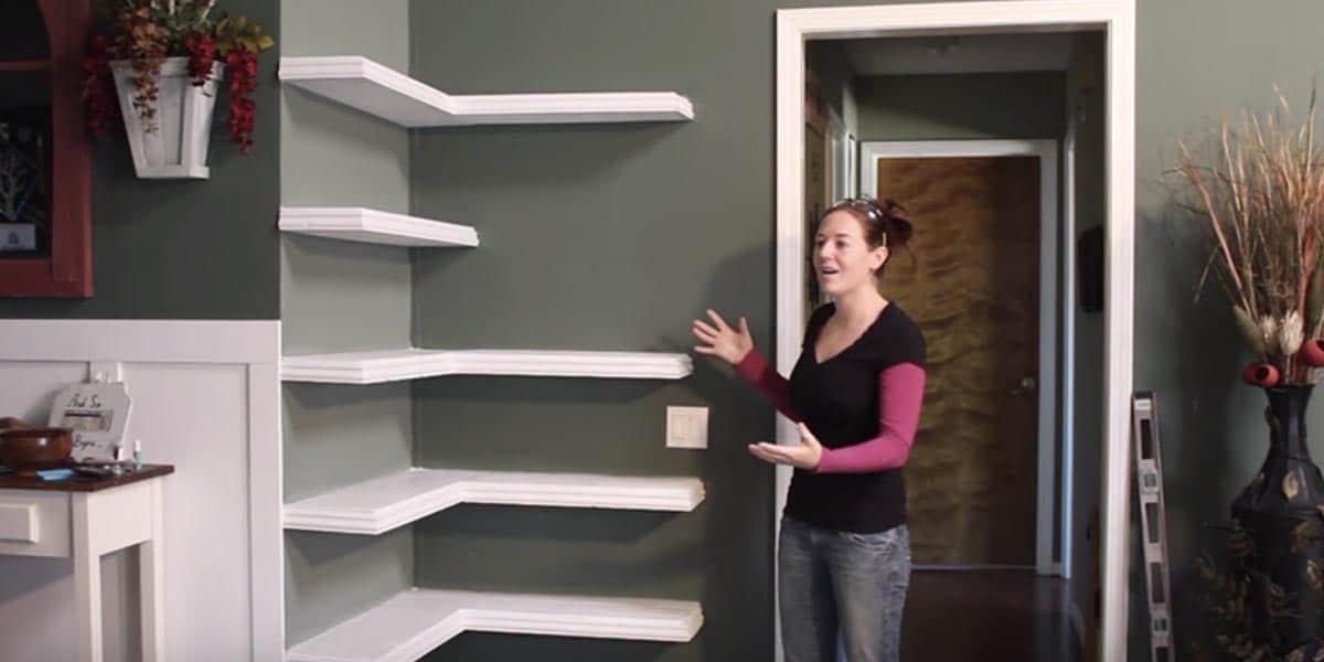 Watch How She Builds These Awesome Corner Shelves To Save Some Space!