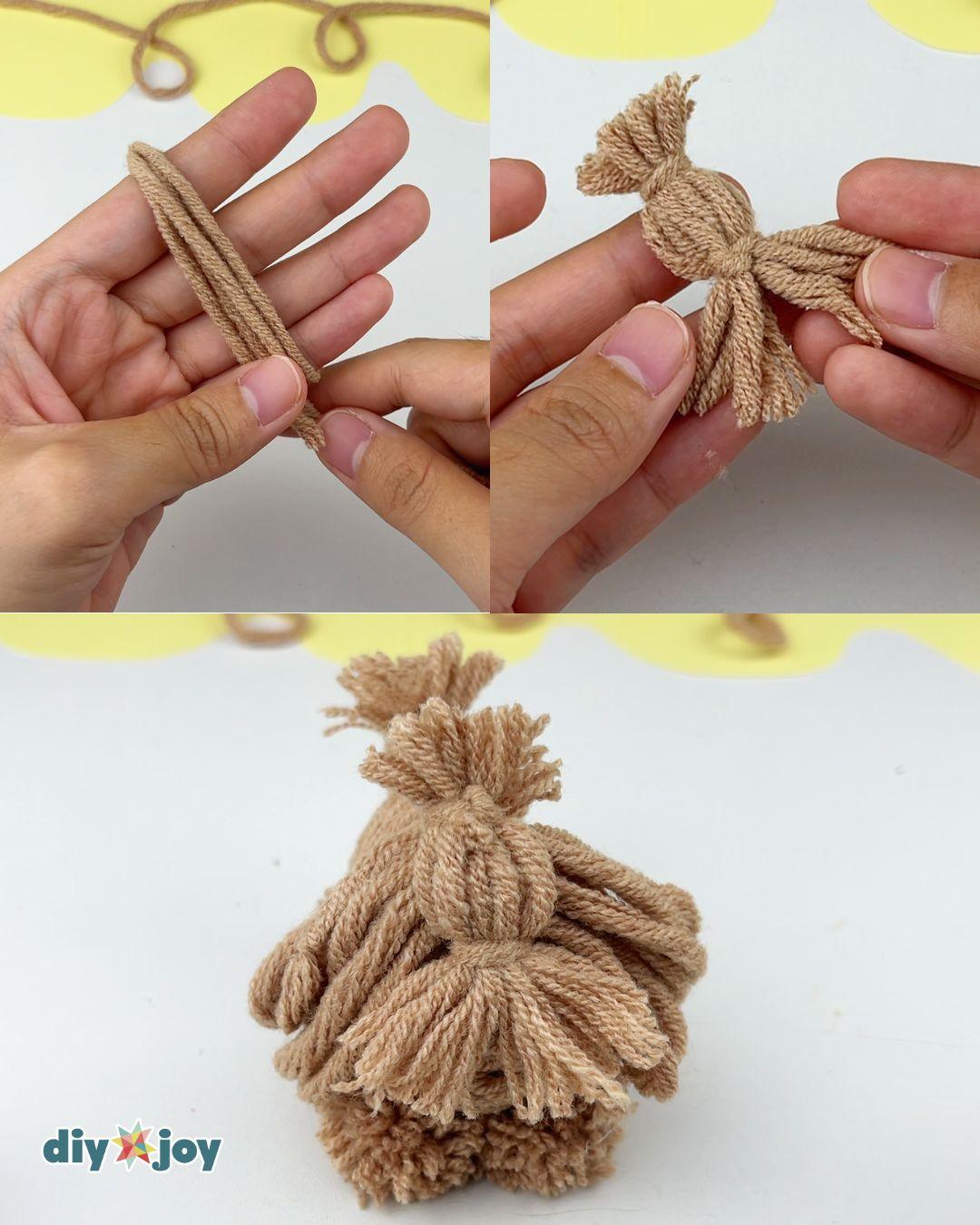 Easy Yarn Dog Keychain — make the face
