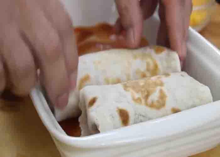Assembling the ground beef tortillas