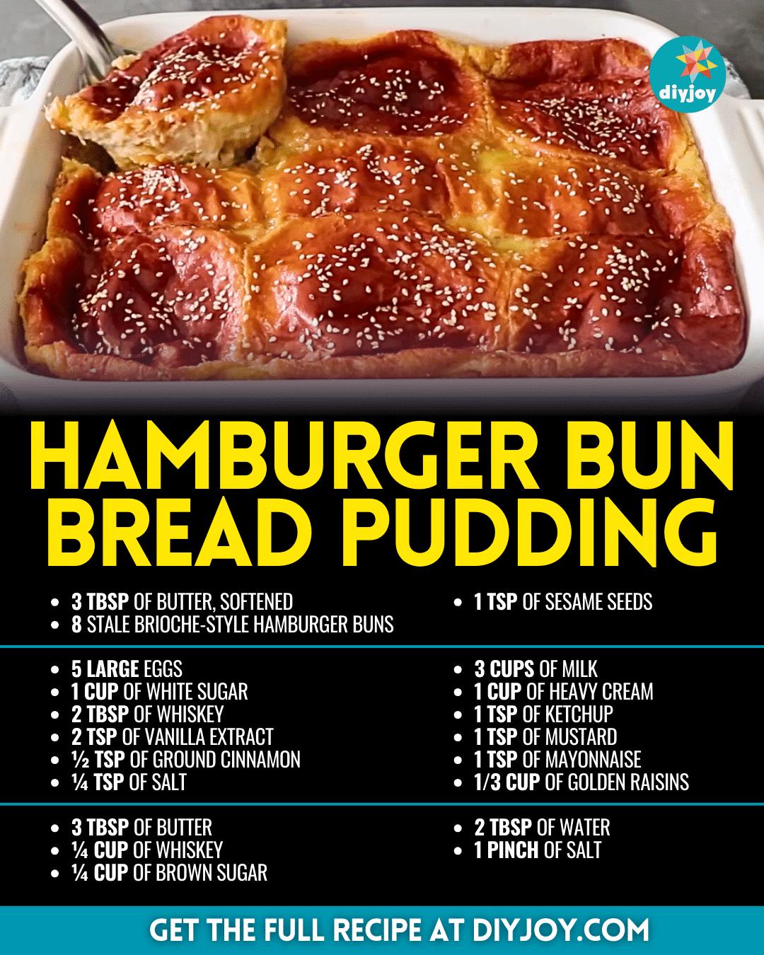 Easy Hamburger Bun Bread Pudding Recipe