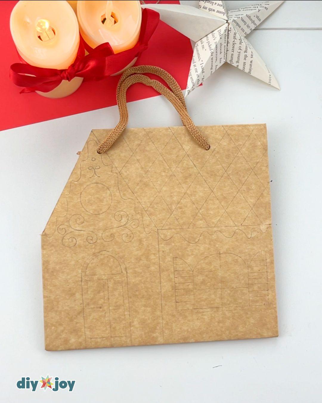 Gingerbread House Paper Bag — brown paper bag craft