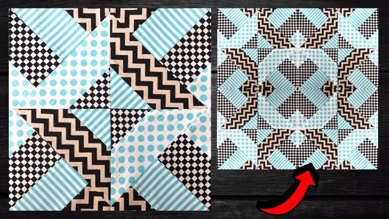 Easy Jelly Roll Hidden Wells Quilt Block Tutorial
