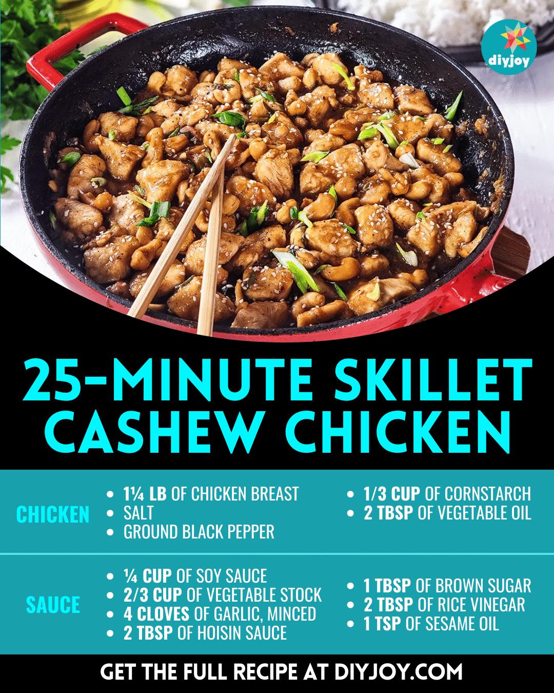 Easy 25-Minute Skillet Cashew Chicken Recipe