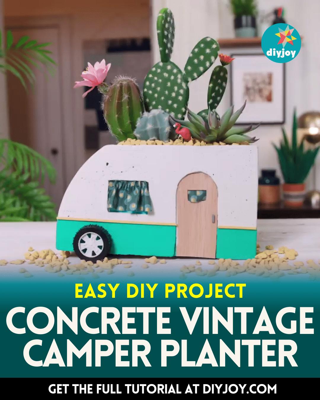 How To Make A Concrete Vintage Camper Planter