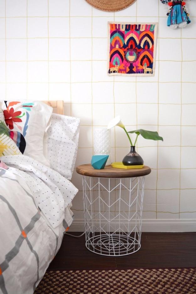 DIY Wire Basket Side Table, quick enough to finish before nap time and a project worth saving for a free weekend