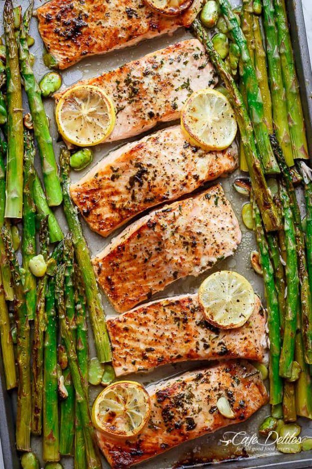 One Pan Lemon Garlic Baked Salmon and Asparagus, flavor that tastes far richer than the effort involved