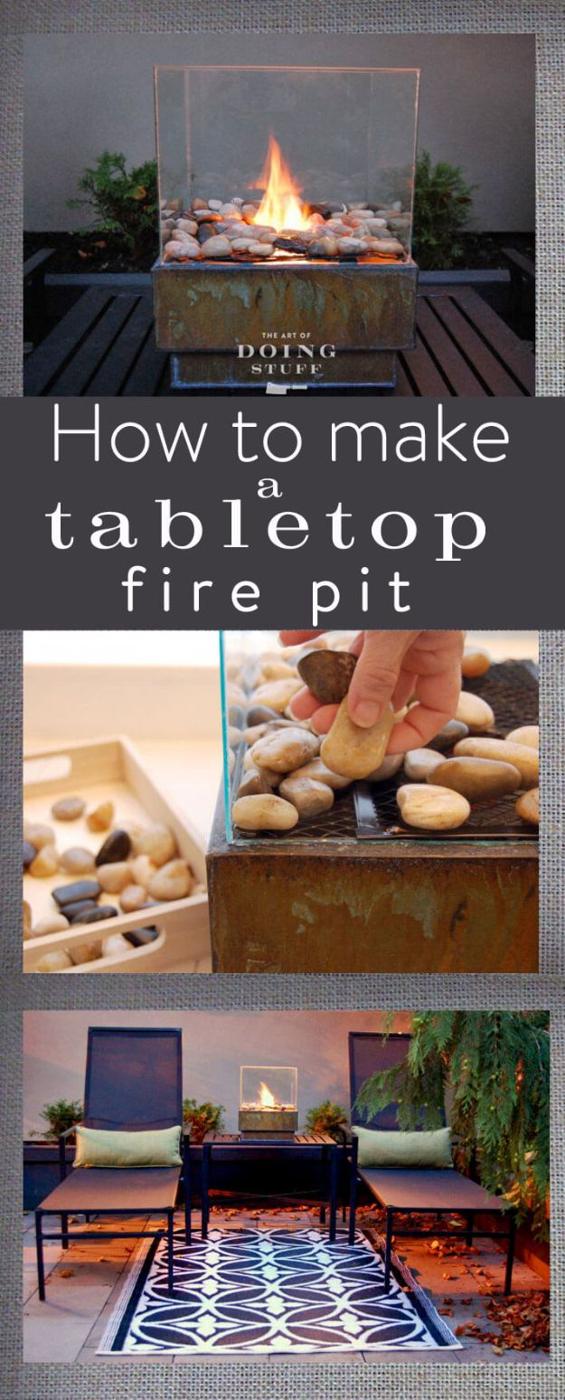 DIY Zen Tabletop Mini Firepit, easy to customize with paint or stain already on hand and a result sturdy enough for daily use