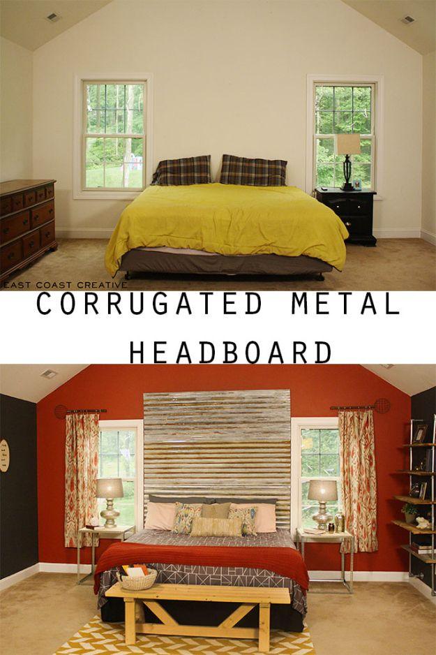 DIY Corrugated Metal Headboard, doable in a single sitting with basic tools and a detail guests always ask about