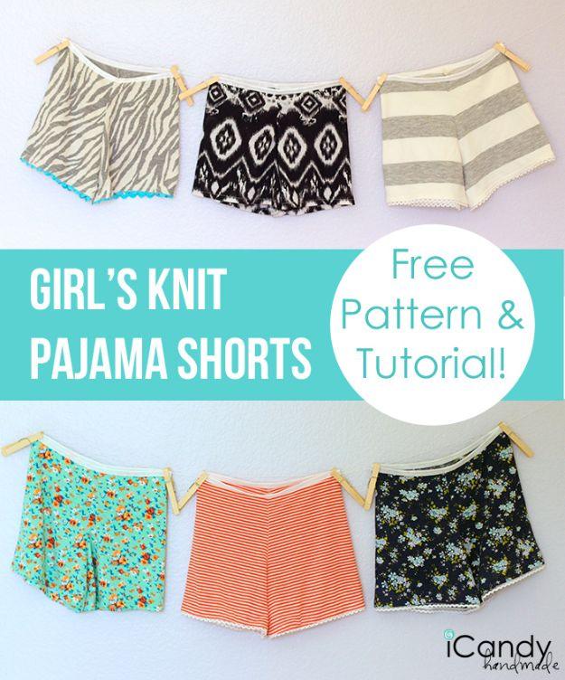 DIY Girls Knit Pajama Shorts, a beginner friendly make and a project that comes together in an afternoon