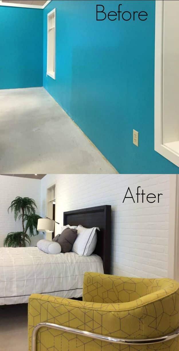 DIY Faux Finishes for Walls - DIY A White Faux Brick Wall - Step by Step Tutorials for Do It Yourself Faux Finish Wall Textures - Rustic, Colour, Tuscan Style, Simple Metallic, Spo