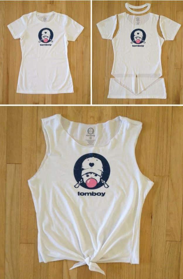 Crop Top DIY, a no sew fashion project, quick to put together in an afternoon and an idea worth saving for later